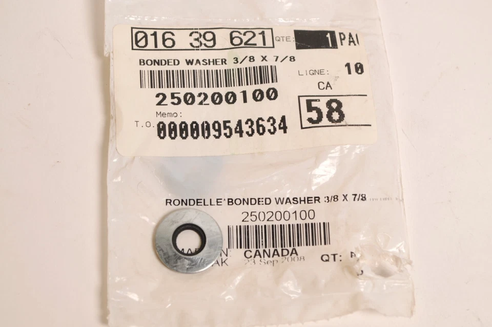 Genuine Ski Doo Washer,bonded MXz Summit GSX Renegade ++  | 250200100 - Image 1 of 3