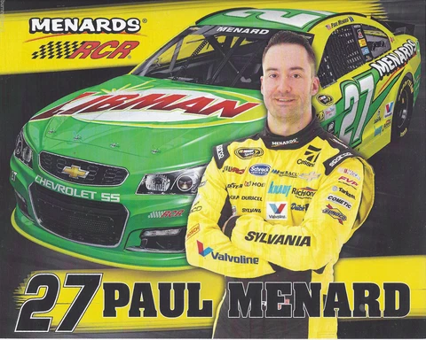 2016 PAUL MENARD "LIBMAN" #27 NASCAR SPRINT CUP SERIES POSTCARD Cover