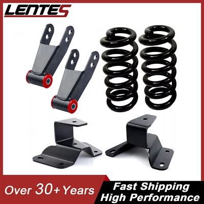 Lowering Coil Springs Shackles Hangers Drop 3"F 4"R Kit For 80-96 Ford F150 F100 Foto 1 de 4