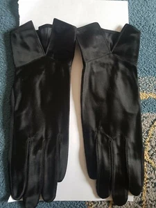 Guanti In Raso Nero Made In Italy Neri Donna Taglia S Ed M Eleganti - Foto 1 di 2