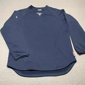 Majestic Shirt Mens Extra Large Blue Grimsley Logo 3/4 Sleeve Round Neck - Picture 1 of 13