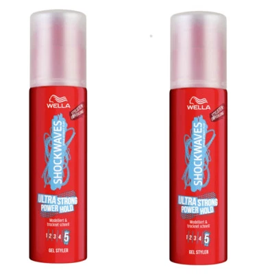 2x 100 ml WELLA SHOCKWAVES Ultra Strong POWER HOLD GEL Styler - Bild 1 von 3