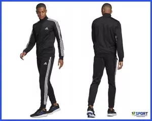 Tuta ADIDAS da Uomo Completa Intera Acetato Con Zip Sportiva Ginnastica Nera S - Foto 1 di 5