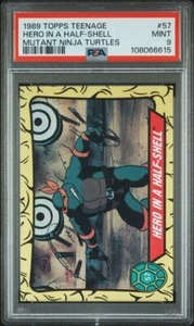 1989 Topps TMNT Hero in a Half-Shell Michelangelo VINTAGE PSA 9 MINT #57 - Picture 1 of 2