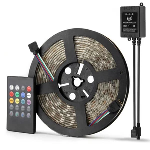 Waterproof RGB 5M SMD 5050 300 LED Strip Light DC12V+20-Keys IR Music Controller - Picture 1 of 10