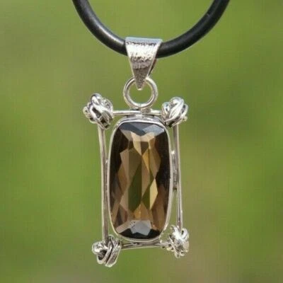 Ciondolo di design elegante e fatto a mano in argento sterling 925 con quarzo... - Immagine 1 di 3