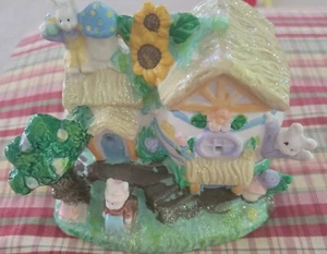 2003 Hoppy Hollow Flower Shop Easter Village Bunny Rabbit egg shaped EUC signs - Picture 1 of 14