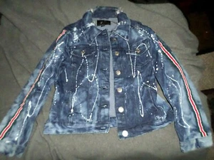 Ladies Dazl Distressed Destroyed Denim Jean Jacket Sz M - Picture 1 of 9