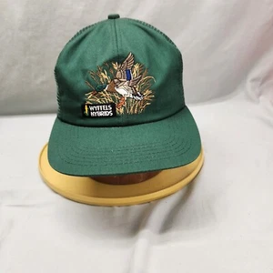 Vintage-1980er Wyffels Hybrids Duck Natur USA K Brand Products Snapback Truckermütze - Bild 1 von 6
