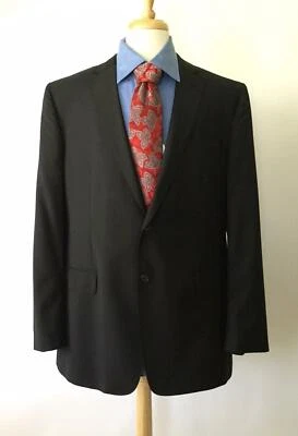 NUEVO VALENTINO Hombre Negro Polar Lana Traje Chaqueta Blazer (Talla 58 IT/48 US) Foto 1 de 4