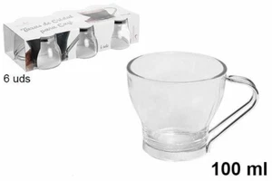 JUEGO 6 TAZAS DE CAFÉ ASA METAL 100 ML - Imagen 1 de 1