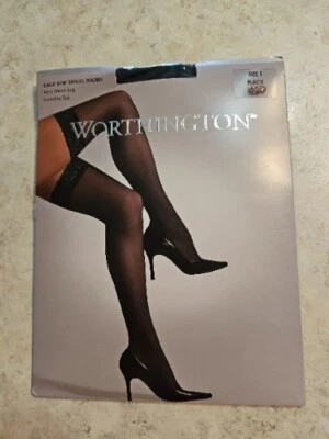 Medias Worthington Top de encaje hasta el muslo talla 1 estilo negro # 1732 JC Penny Foto 1 de 4