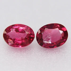Pair 2pcs/0.26ct 3.5x2.7mm Oval Natural Red Spinel, Tanzania-UNHEATED - Picture 1 of 4