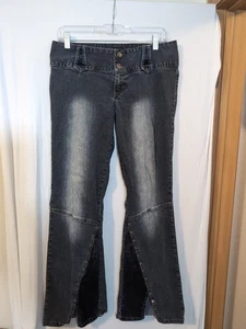 Vintage Y2K Mudd Wide Leg Jeans Größe 9 Nieten Streetwear  - Bild 1 von 11