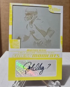 2008 Topps Finest JOHN ELWAY *FINEST MOMENTS YELLOW PRINTING PLATE AUTO* 1/1 - Picture 1 of 4