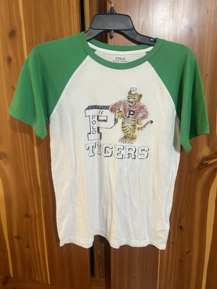 Polo Ralph Lauren Childs Shirt L 14-16 Tigers LSU Auburn Short Sleeve Vintage - Image 1 of 4