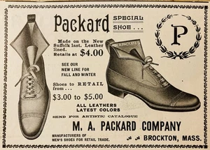 1900 d.C. (N22)~M.A. PACKARD CO. BROCKTON, MASS. SCARPA SPECIALE "PACKARD" - Foto 1 di 1