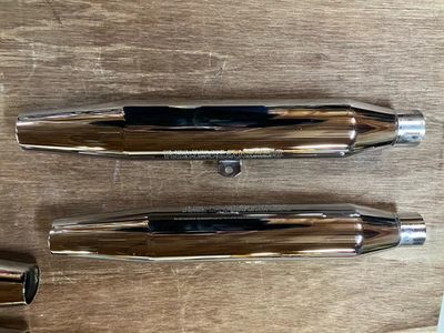 harley davidson 883 1200 sportster oem  slip on mufflers # 65613-97  65607-97 - Image 1 of 4