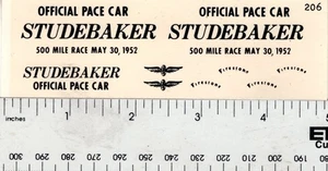 Fred Cady 1:25 Scale 1952 Studebaker Pace Car Decals no. 206 Older Version NOS - Picture 1 of 1