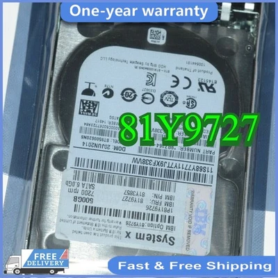 81Y9727 NEW IBM 81Y9726 81Y3857 500GB 7.2K 6G SFF 2.5" SATA NL HARD DRIVE - Image 1 of 4