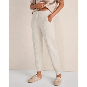 Pantalones de salón Haven Well Within de algodón orgánico pintuck medianos de punto blanco - Imagen 1 de 12