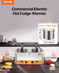 2.4x2 L Electric Cheese Dispenser with Pump Commercial Hot Fudge Warmer 86°F-230 - Picture 1 of 10