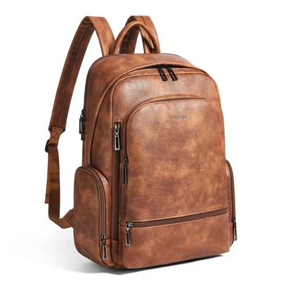 Computer Backpack for Soft Leather Back pack with 15.6 inch Laptop Compartmen... - Image 1 of 4