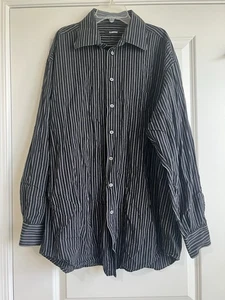 Claiborne Men’s Black Pinstripe Button Down Long Sleeve Shirt Size XL - Picture 1 of 9