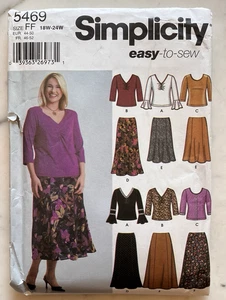 Vintage Simplicity pattern 5469 Women’s Blouse & Skirt Size 18-20-22-24W Uncut - Picture 1 of 4