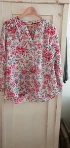 M&S floral cotton/silk loose top size 18 - Picture 1 of 2