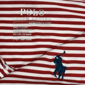 Polo Ralph Lauren Performance Polo Shirt Uomo L Rossa Righe Elasticizzata Wicking Golf - Foto 1 di 6