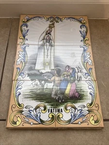 Beautiful Portuguese Vintage Our Lady Of Fatima Na Sa De Fatima Tile Artwork - Picture 1 of 6
