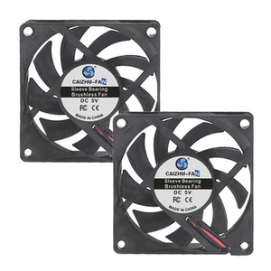 2ER PC Ventilator lüfter 80mm 70mm 60/50/40/30mm Leise PC Gehäuselüfter Fan 12V/ - Afbeelding 1 van 53