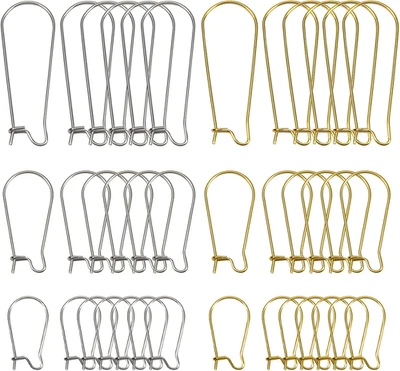 Серьги крючки из нержавеющей стали 120шт почки уха провода подвеской крючки золото серебро - Изображение 1 из 4