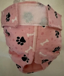 Female Dog Puppy Pet Diaper Washable Pant Sanitary Underwear BLACK PAWS XXS - Picture 1 of 6
