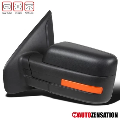 Left Side Fit 2007-2014 Ford F150 Power Heated Mirror+LED Signal+Puddle Lights Foto 1 de 4