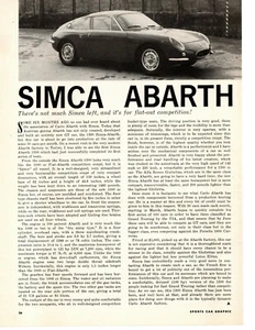 Simca Abarth 1300 1962 ~ artículo/anuncio original - Imagen 1 de 1
