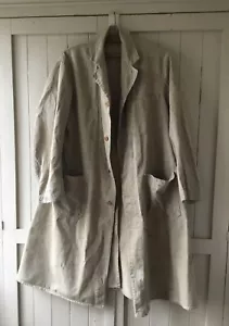 Vintage Cotton Drill 1940s Shopkeeper Duster Chore Coat Workwear Distressed - Bild 1 von 12