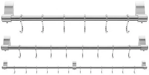 Stellar Premium Stainless Steel Hanging Rack 42cm, 60cm, 100cm inc Hooks - Picture 1 of 10