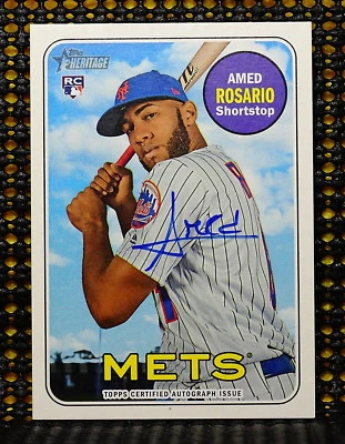 AMED ROSARIO  -  2018 TOPPS HERITAGE REAL ONE AUTOGRAPH  #ROAARO  - Image 1 of 2