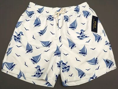 Polo Ralph Lauren Polo Bear blu bianco tavola windsurf pantaloncino elastico $89 - Immagine 1 di 4