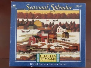 2005 Seasonal Splendor Country Spyce Winter Farm Wysocki 1000 Piece Puzzle - Picture 1 of 6