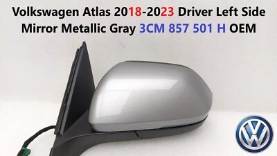 Espejo retrovisor lateral izquierdo del conductor gris metálico Volkswagen Atlas 2018-2023 3CM857501H OEM Foto 1 de 4