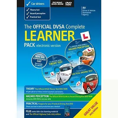 Official 2015 DVD DVSA Complete Learner Pack 3-Disc Driving & Theory Test New • 11.81£