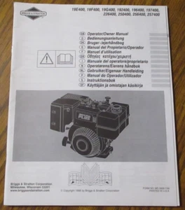 Briggs Stratton 19E400 257400 256400 226400 197400 Engine Operator Owner Manual - Picture 1 of 4