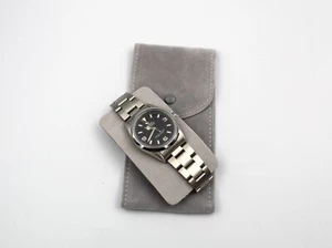 Custodia Porta Orologi Grigio Chiaro Antigraffio Tessuto Floccato Morbido Promo - Bild 1 von 5
