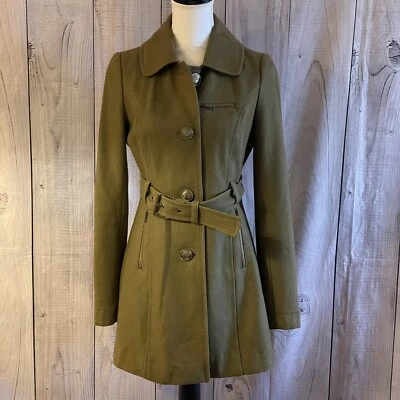 Abrigo Tulle by Anthropologie Mezcla Lana Cinturón, Pequeño, Botón Frontal, Forrado Foto 1 de 4