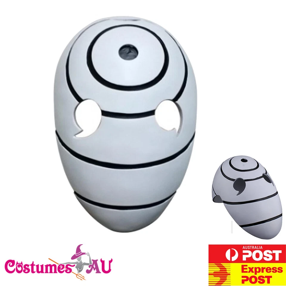 Anime Naruto Akatsuki Tobi Uchiha Obito Costume Resin Mask Helmet Party Cosplay - Image 1 of 4