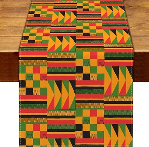 Nepnuser African Print Table Runner Kwanzaa Kente Decoration Afro American Natio - Picture 1 of 12