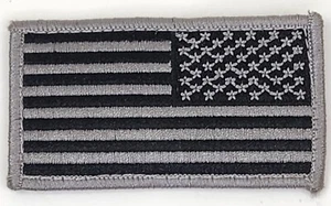 USA American Reverse Flag Embroidered Hook & Loop Patch One Size -Subdued Grey - Picture 1 of 2